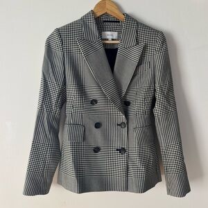 Reiss Houndstooth Double Breasted Blazer
